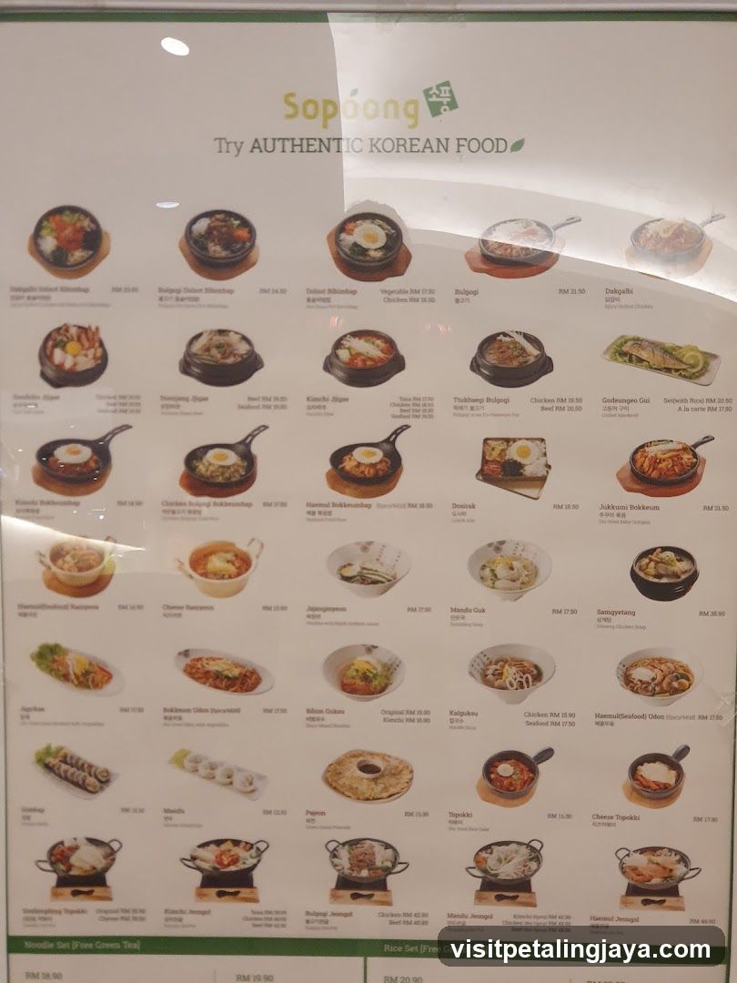 Sopaeong - Authentic Korean Food Menu