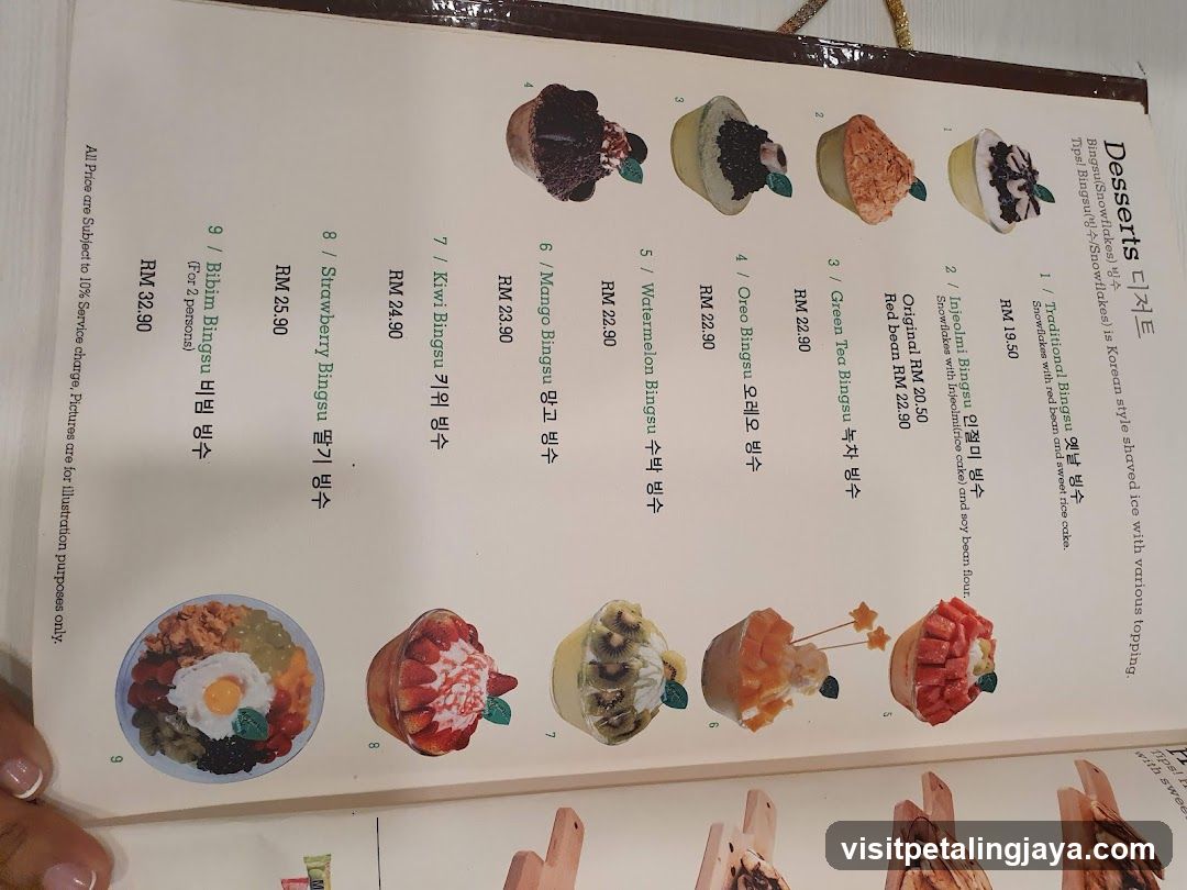 Desserts Menu