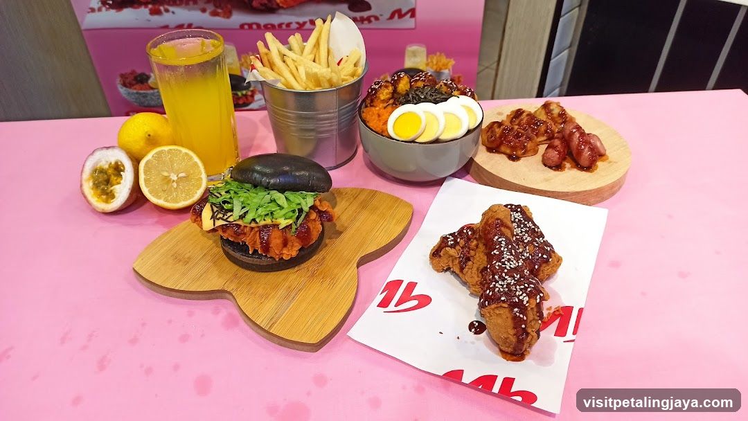 Food Spread on Pink Table