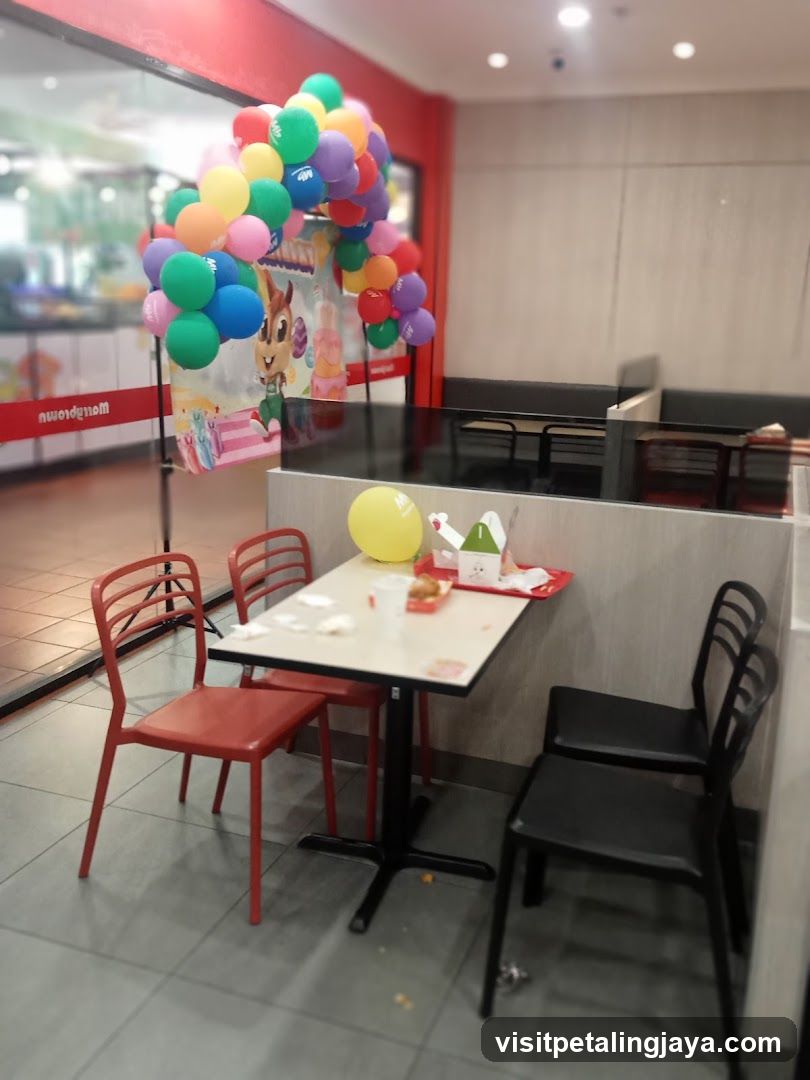 Restaurant Interior with Balloons