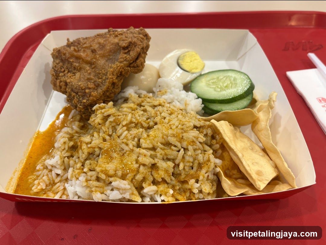Nasi Lemak with Fried Chicken