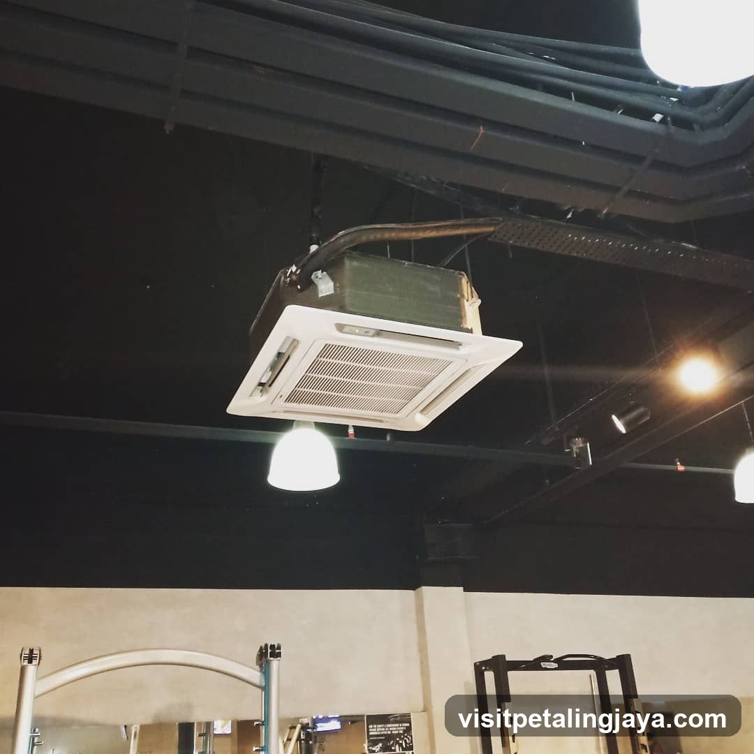 Ceiling Mounted Air Conditioner in Gym Interior