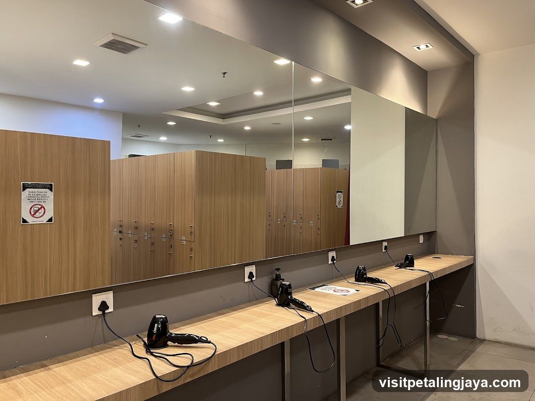 Locker Room with Hair Dryers