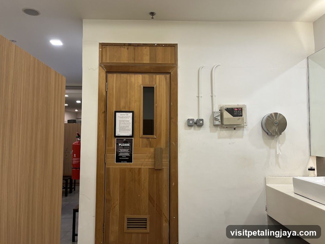 Bathroom Interior with Wooden Door