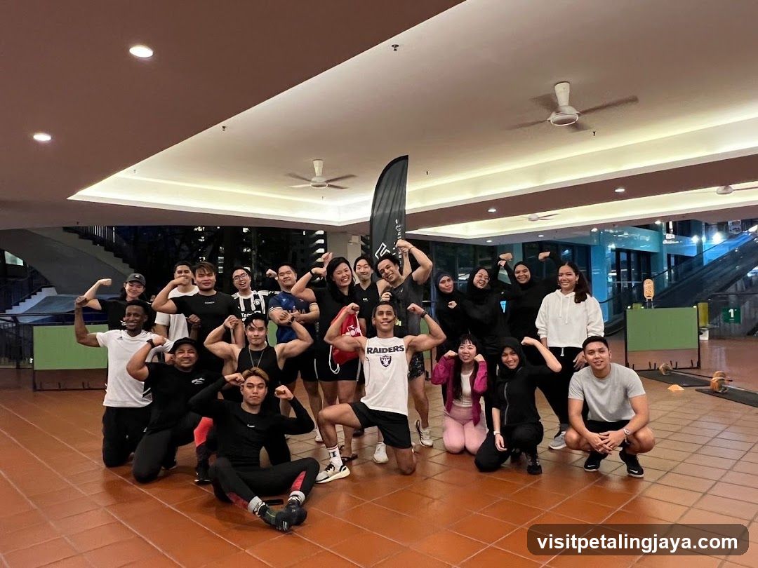 Group photo in gym lobby
