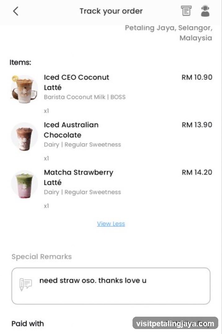 Order Tracking Screen
