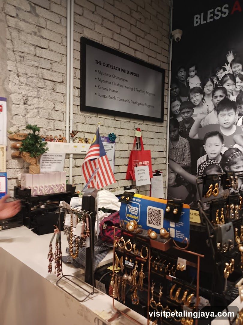 Jewelry Shop Interior with Charity Support Display