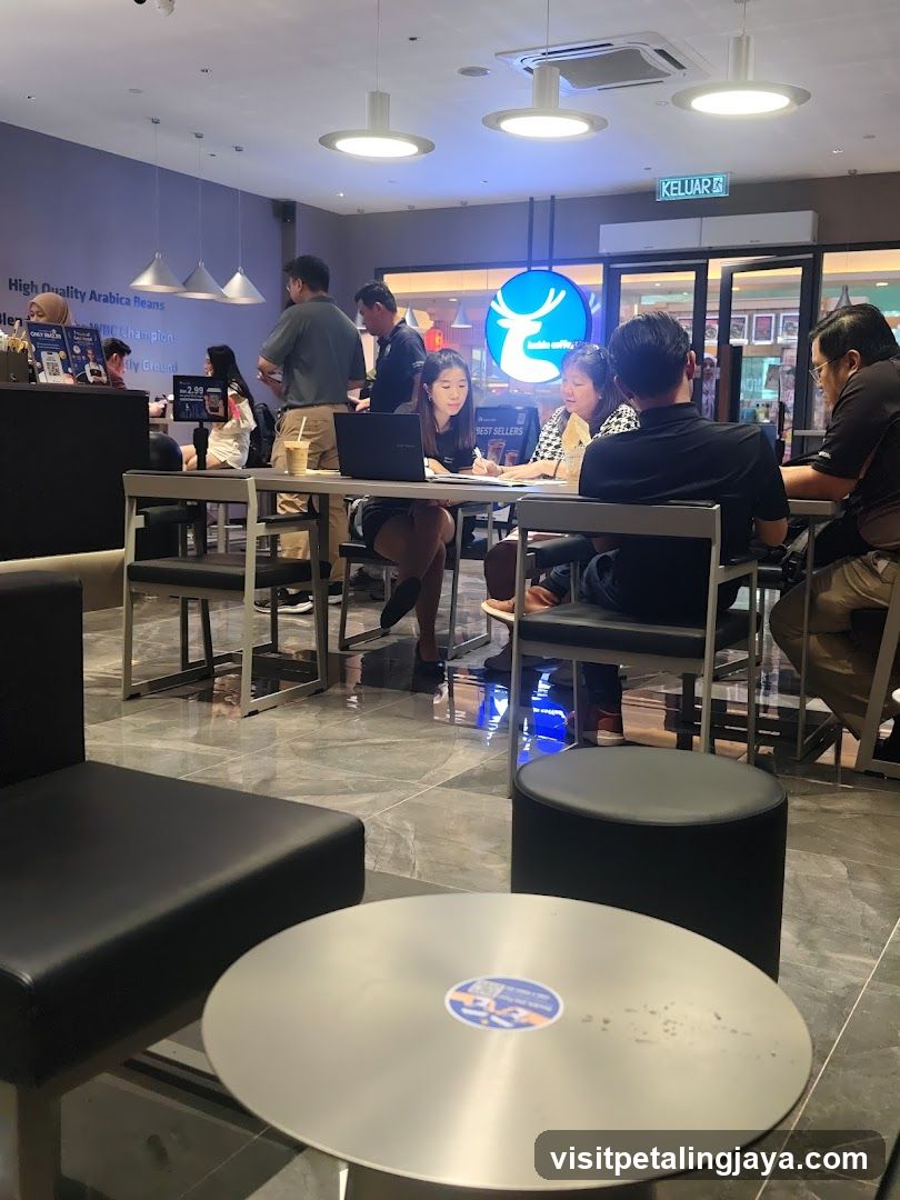 Coffee Shop Interior with Customers