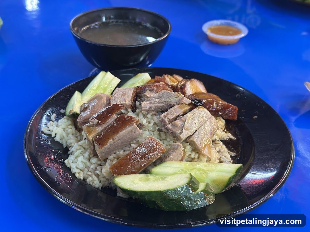 Roast Chicken Rice with Cucumber and Soup