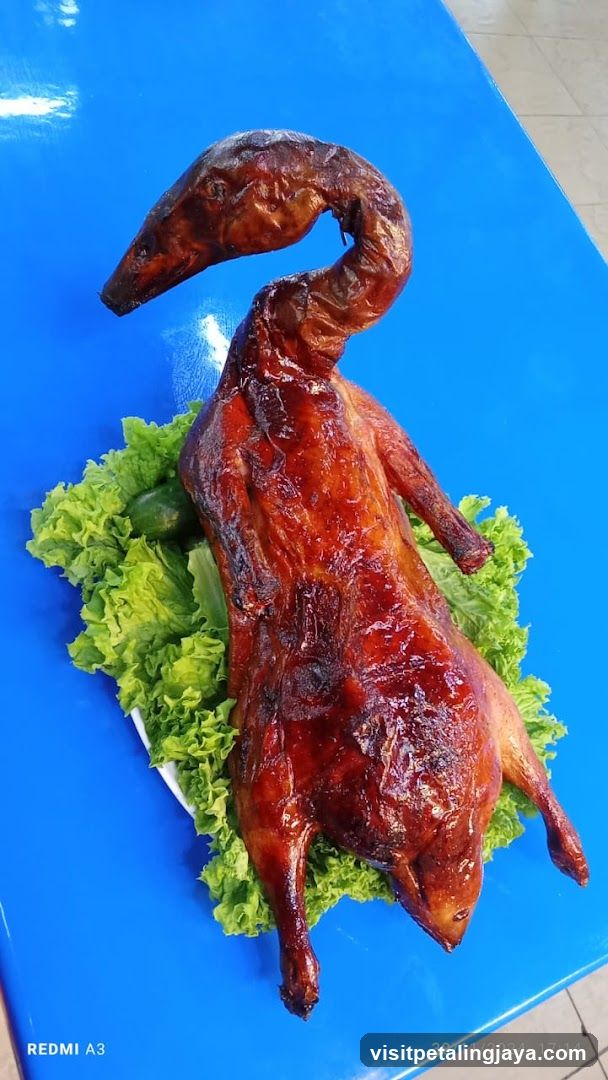 Roasted Duck on Blue Table