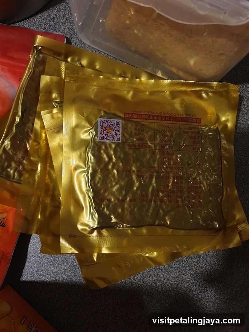 Golden Packaged Food Items