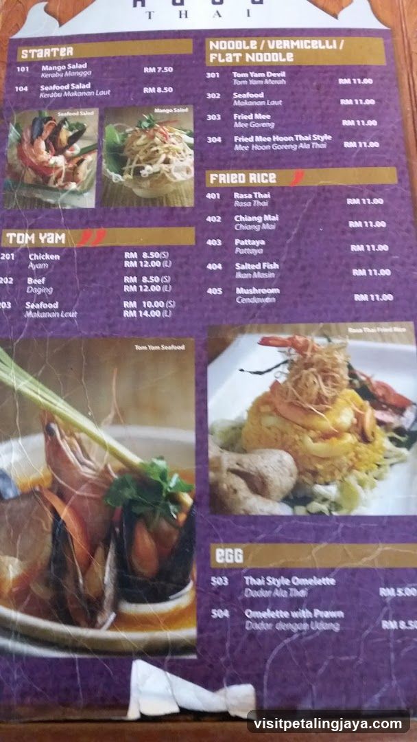 Thai Restaurant Menu