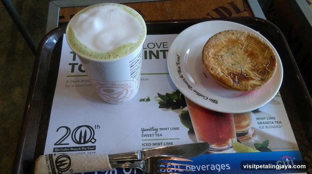 Cafe Meal with Mint Drink and Pie