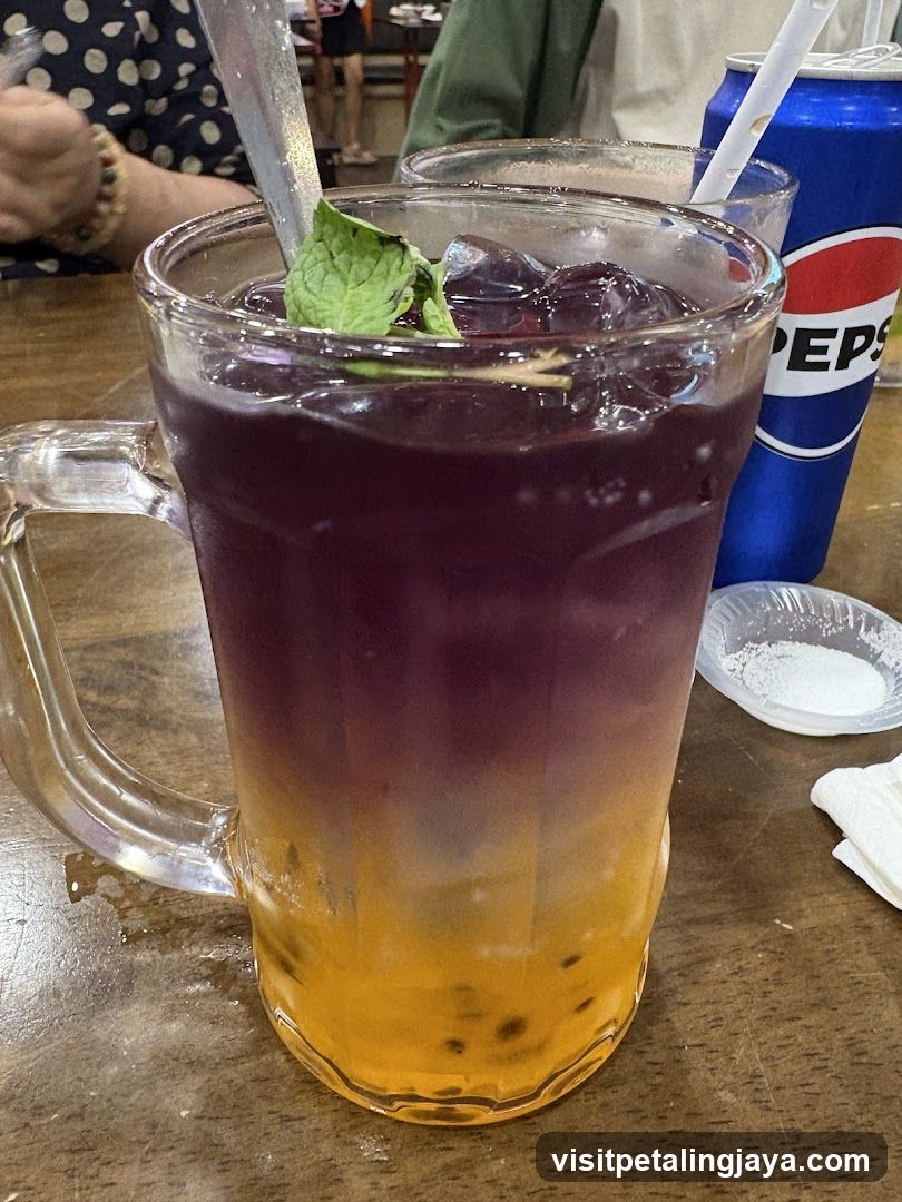 Boba Tea with Mint Garnish