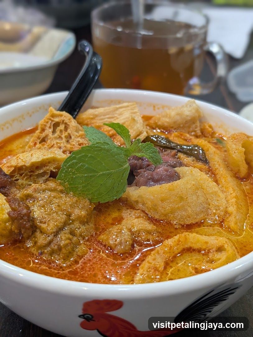 Laksa Bowl with Mint Garnish
