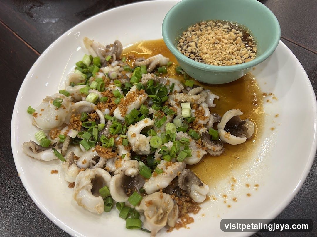 Steamed Octopus with Scallions and Garlic Sauce