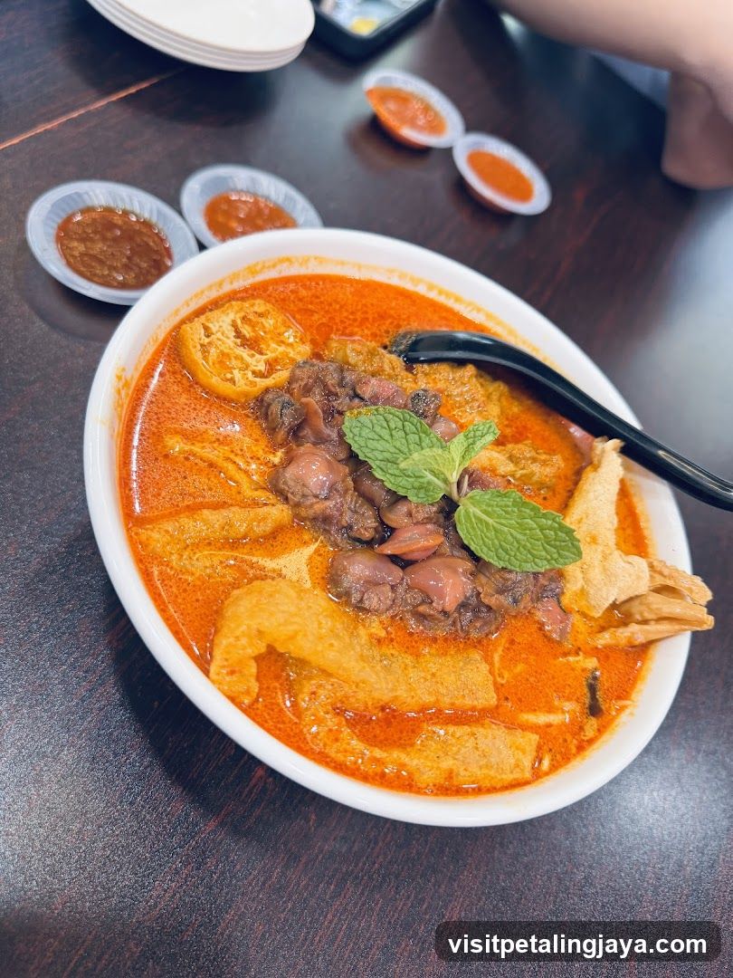 Laksa Bowl with Mint Garnish