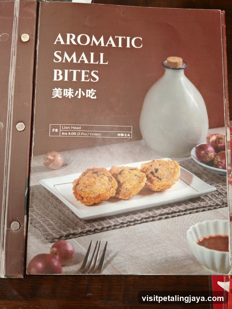Aromatic Small Bites Menu Page