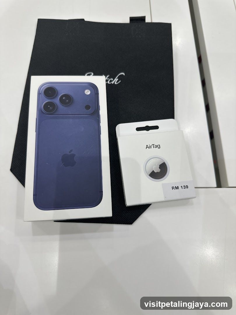 iPhone and AirTag Display