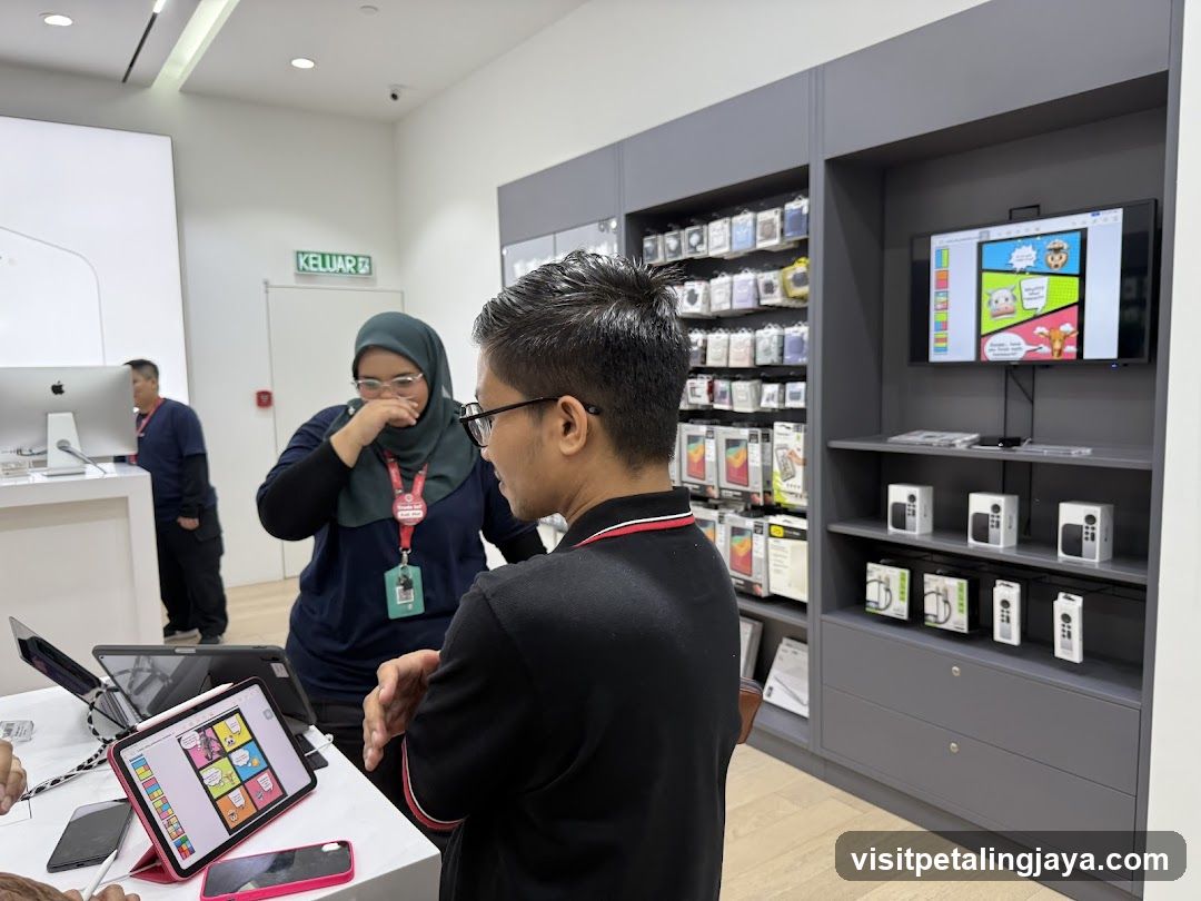 Store Interior with Staff and Products