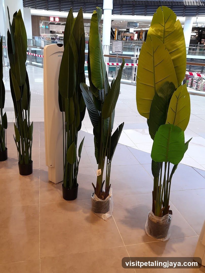 Artificial Plants in Mall Interior