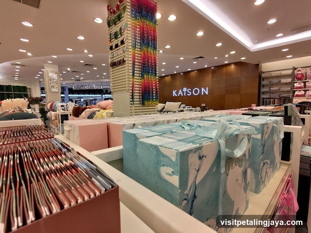Interior of a retail store with merchandise displays