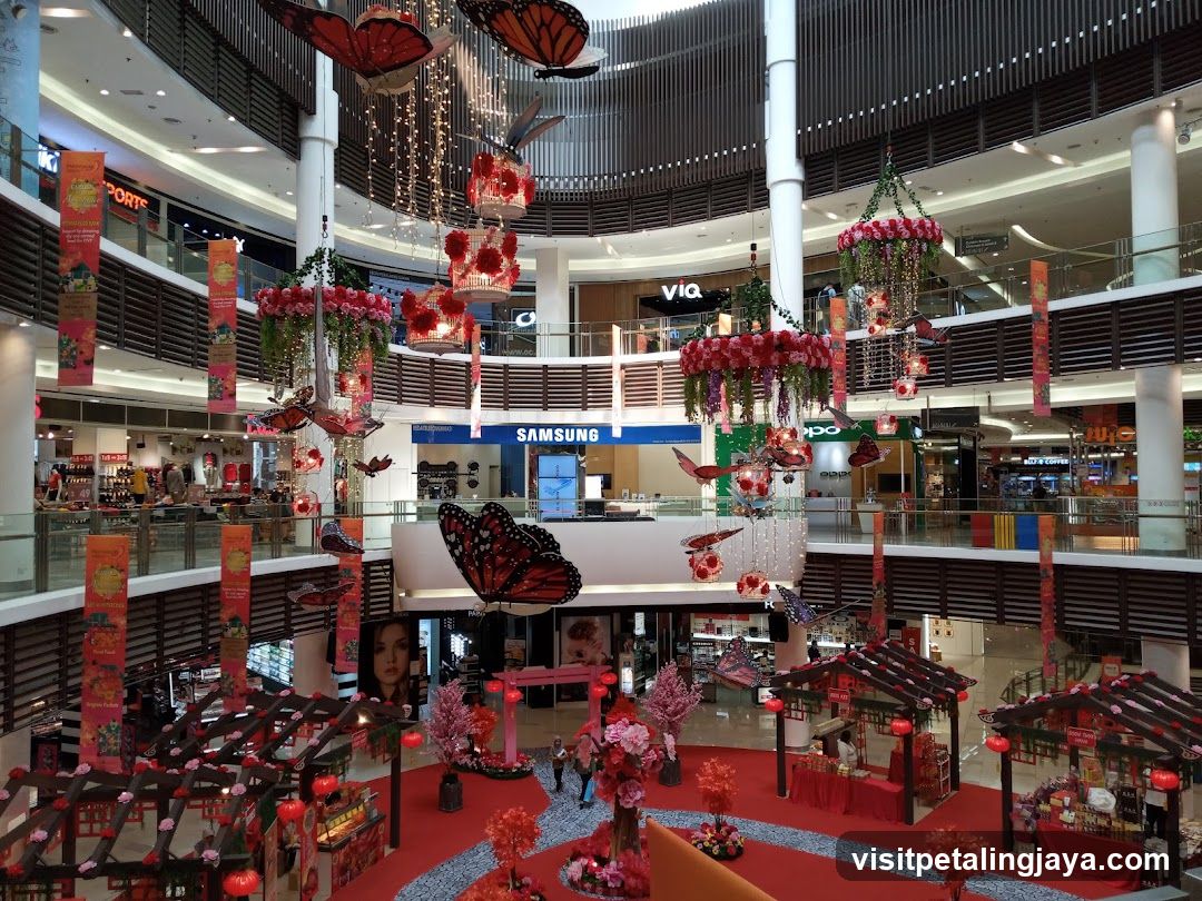 Mall Interior with Butterfly Decorations