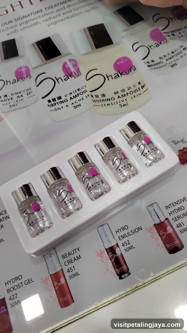 Shakura Skincare Products Display