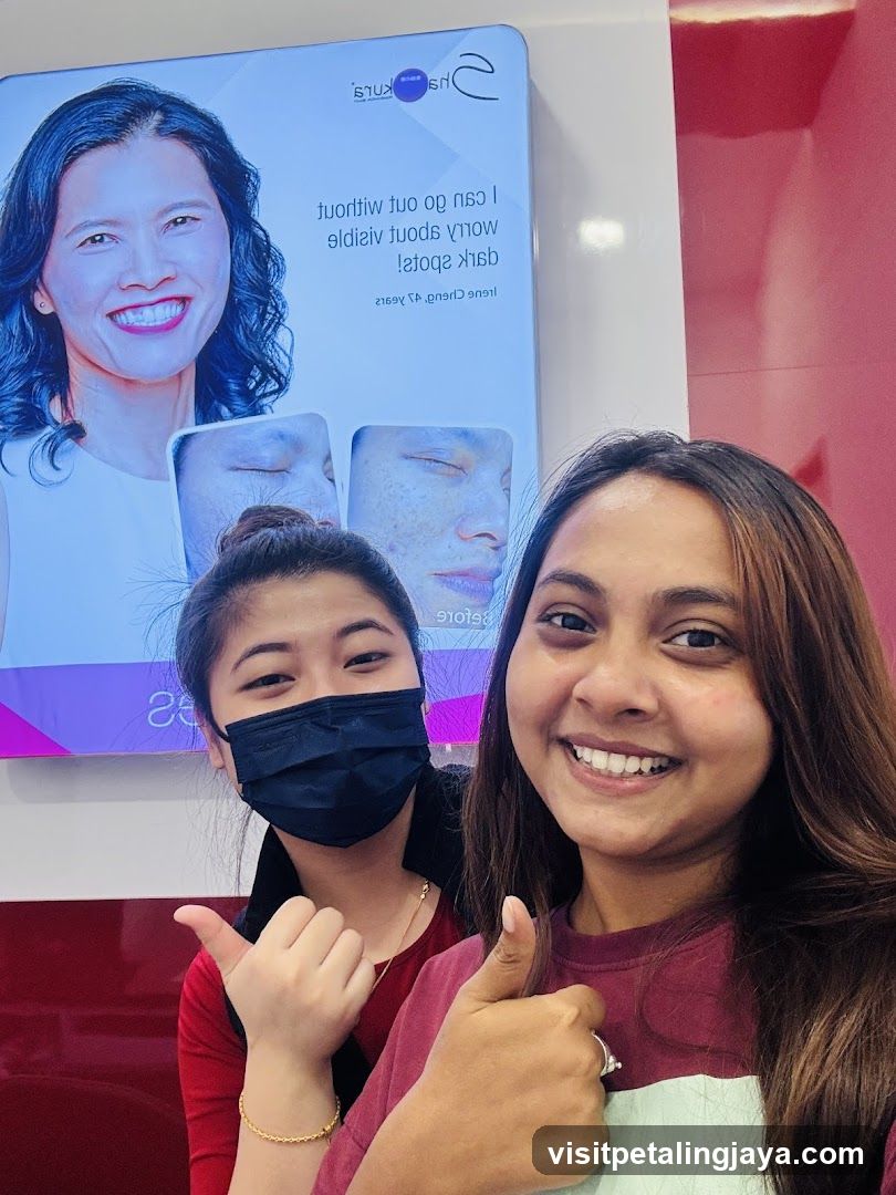 Beauty Clinic Interior with Customer Photo