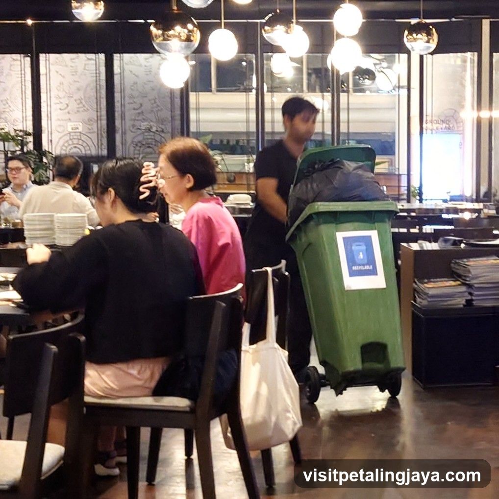 Dining Interior with Waste Bin