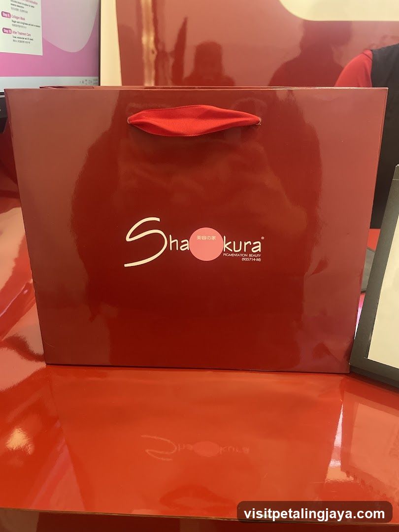 Red Shopping Bag with Brand Logo