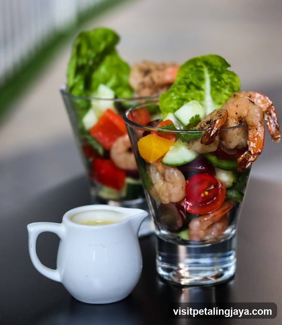 Shrimp Salad in Glasses with Dressing