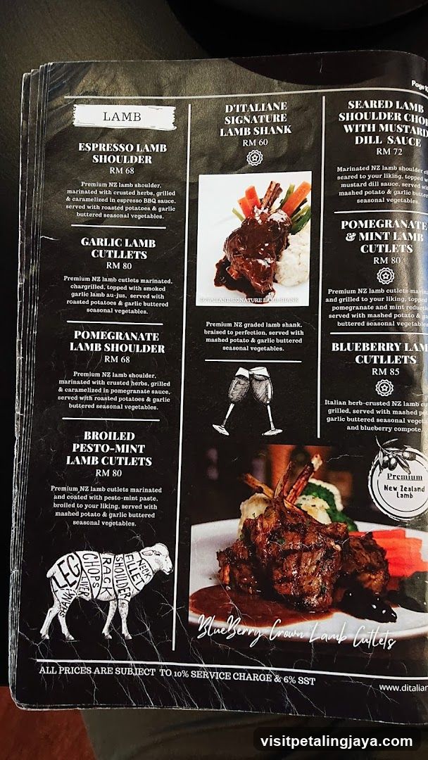 Ditalian Lamb Menu