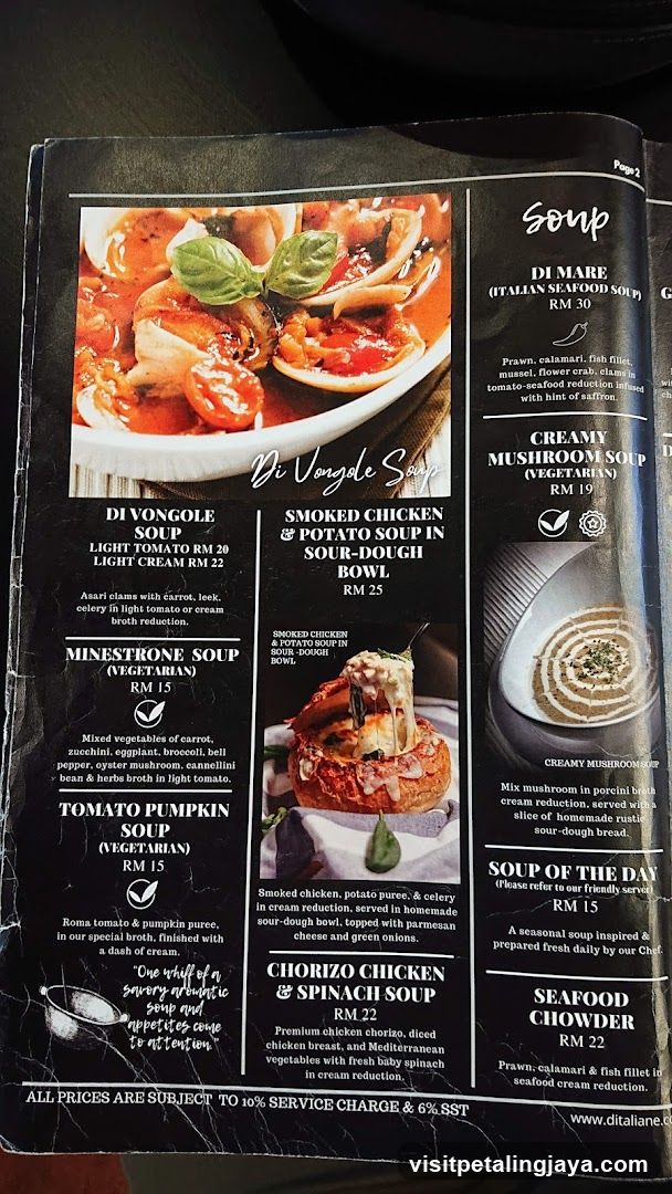 Soup Menu Page