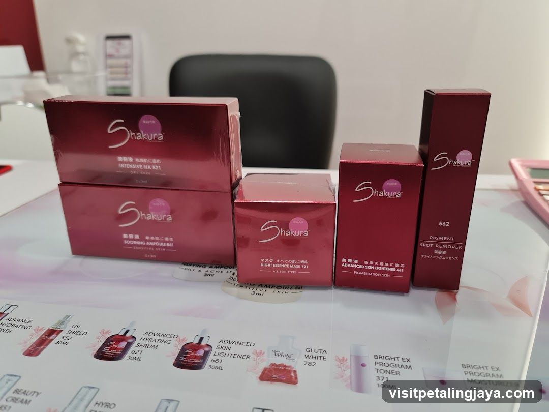 Shakura Skincare Products Display