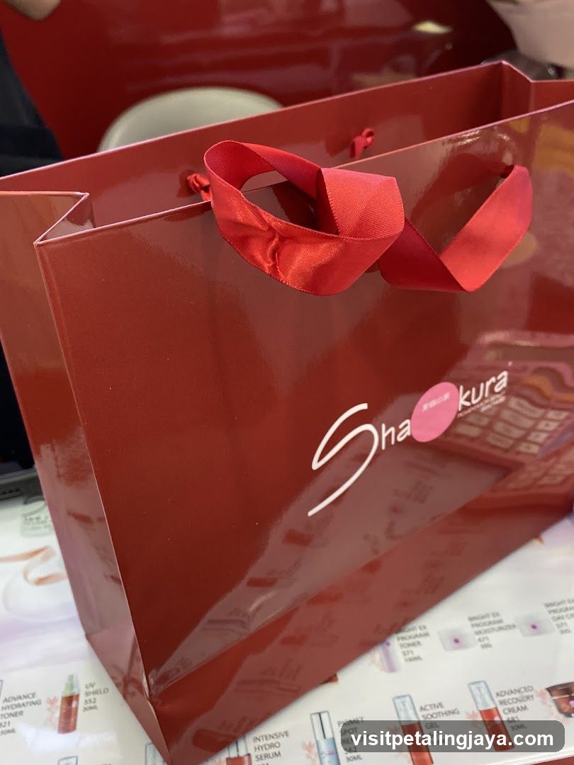 Red Shopping Bag with Sakura Branding