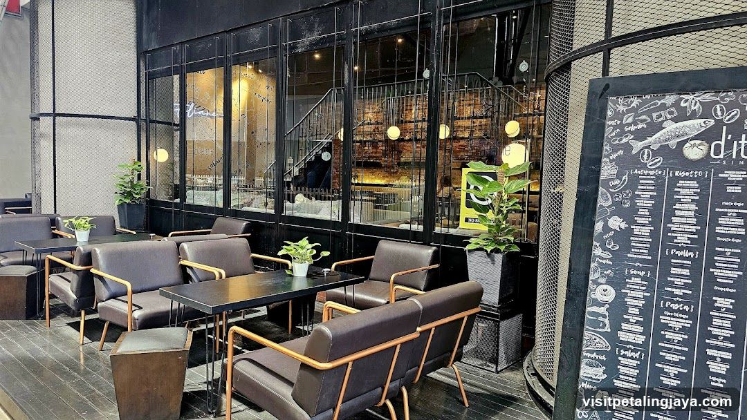 Modern Cafe Interior with Menu Board