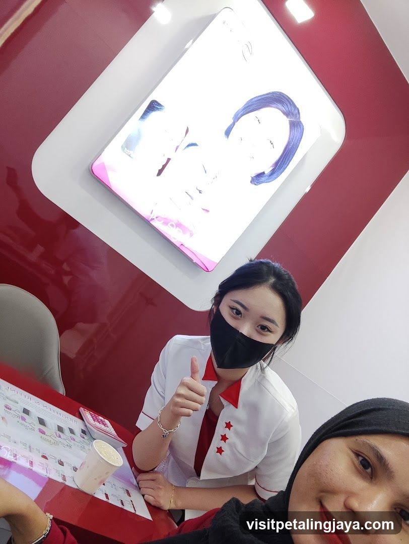 Interior of a beauty or salon shop with staff and customers