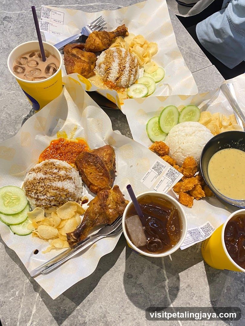 Nasi Lemak and Fried Chicken Meal
