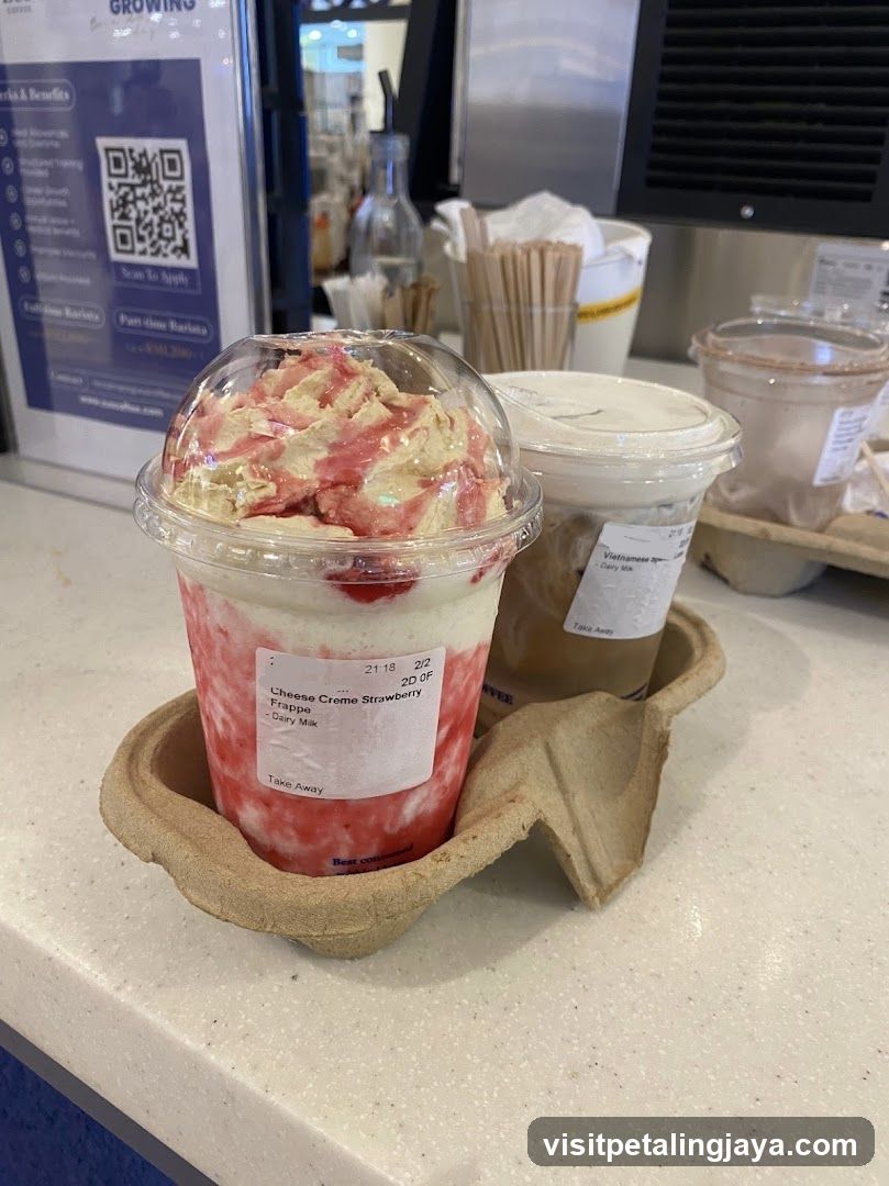 Strawberry Cheesecake Frappe and Latte