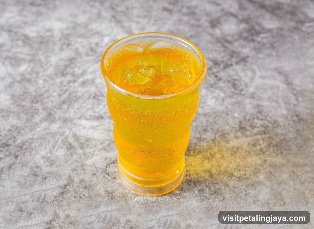 Iced Orange Drink in Glass Cup