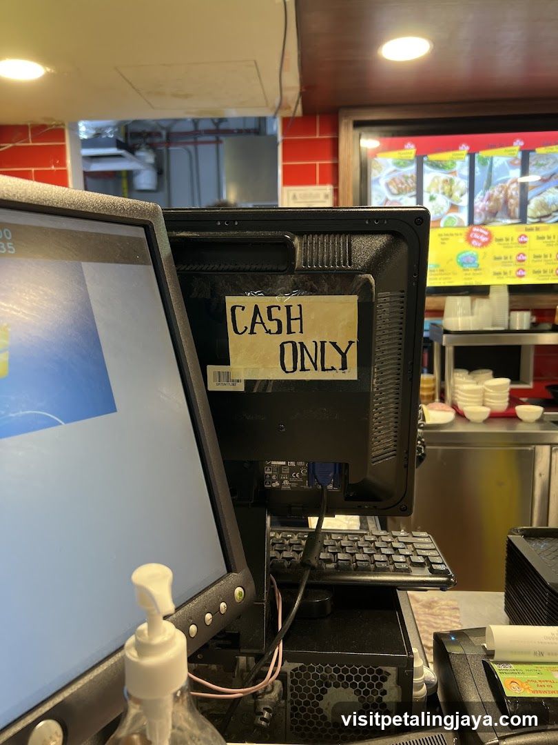 Cash Only Sign on POS Terminal