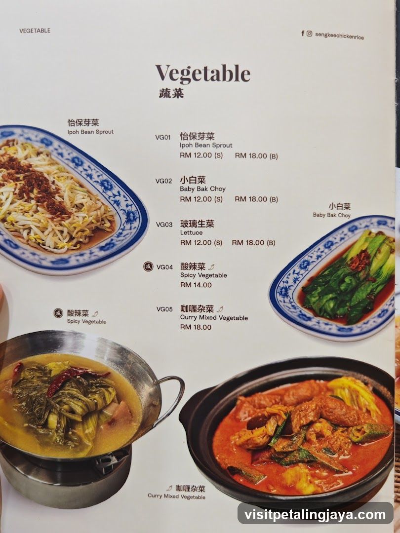 Vegetable Menu Page