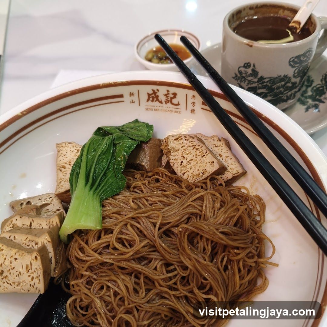 Noodle Bowl with Chopsticks and Tea
