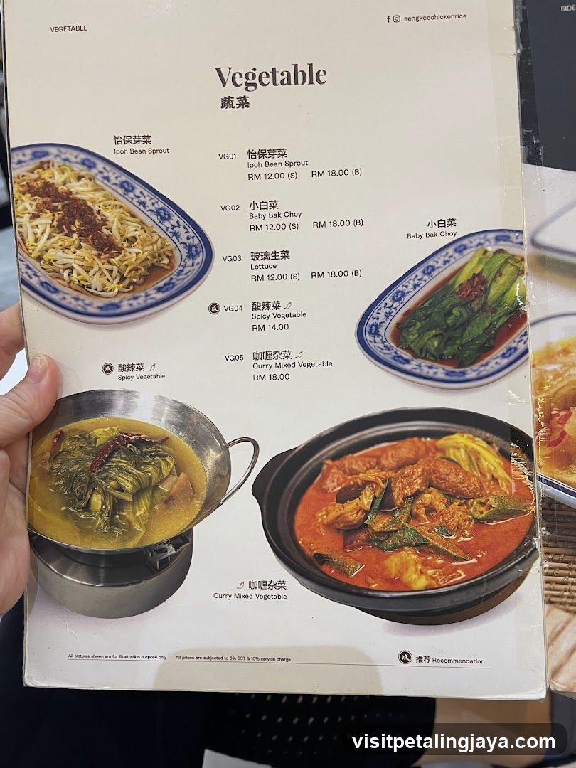 Vegetable Menu Page
