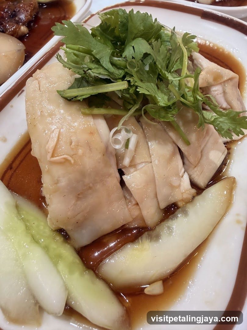 Hainanese Chicken Rice with Cucumber and Cilantro