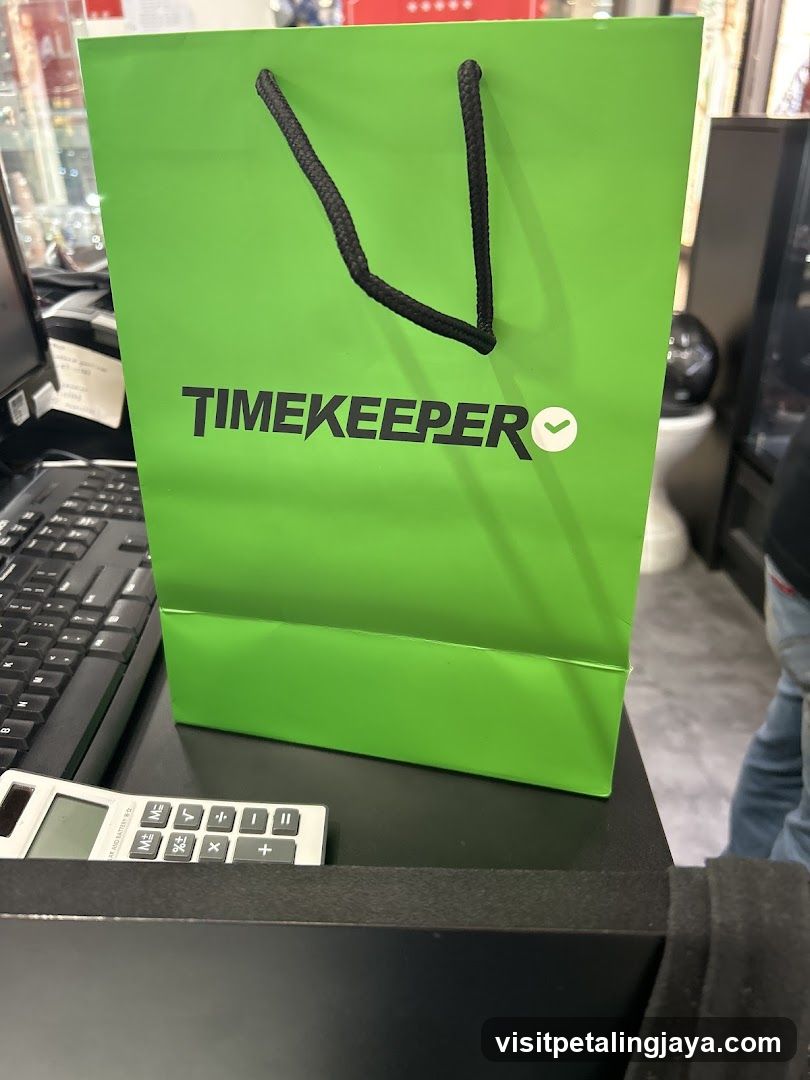 Timekeeper Shopping Bag on Counter