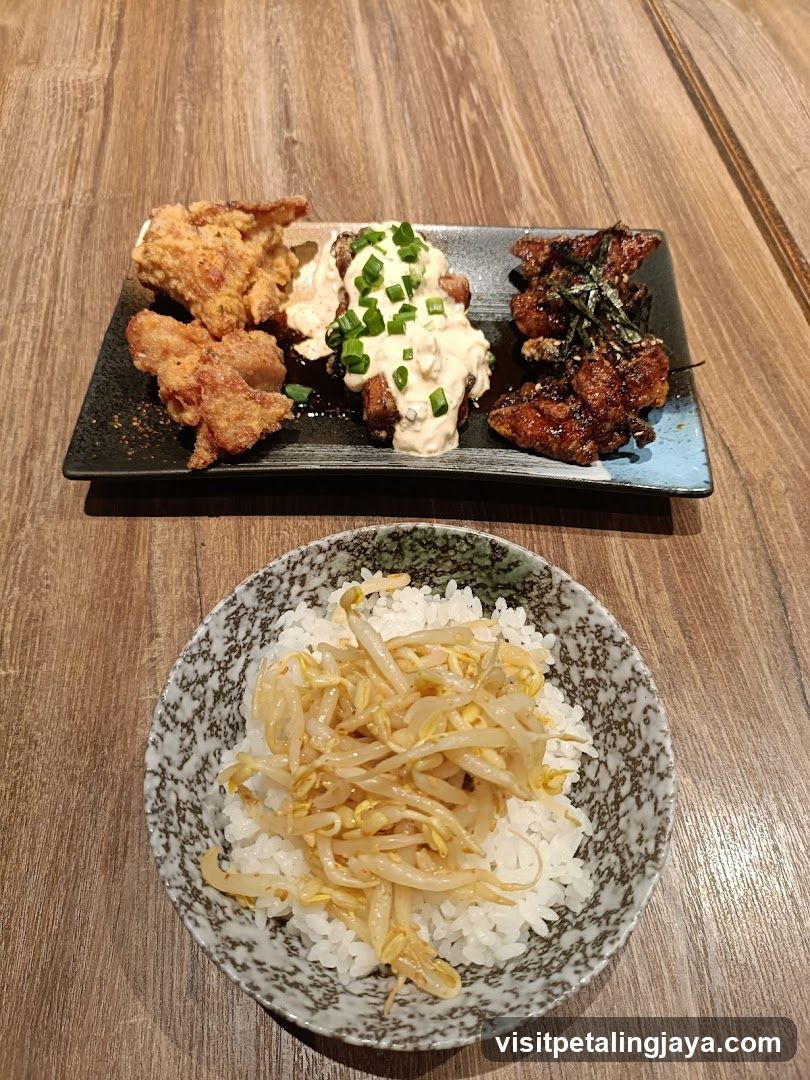 Food Plate with Rice and Side Dishes