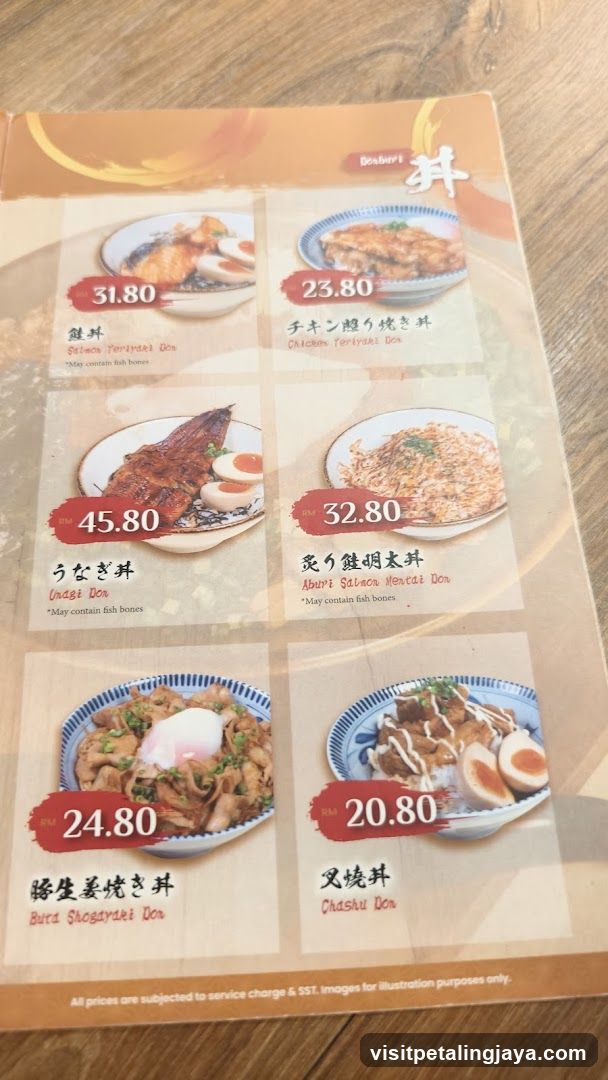 Donburi Menu