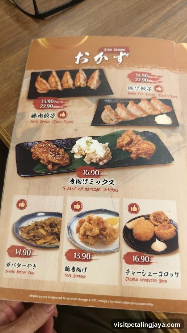Okazu Menu Page